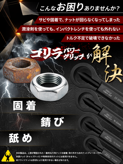 ゴリラパワーグリップ｜ナットブレーカー9-12mm / 12-16mm / 16-22mm / 22-27mm